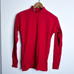 UA Red Mock Neck Long Sleeve HeatGear